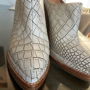 White Croc Embossed Mule by Jeffrey Campbell